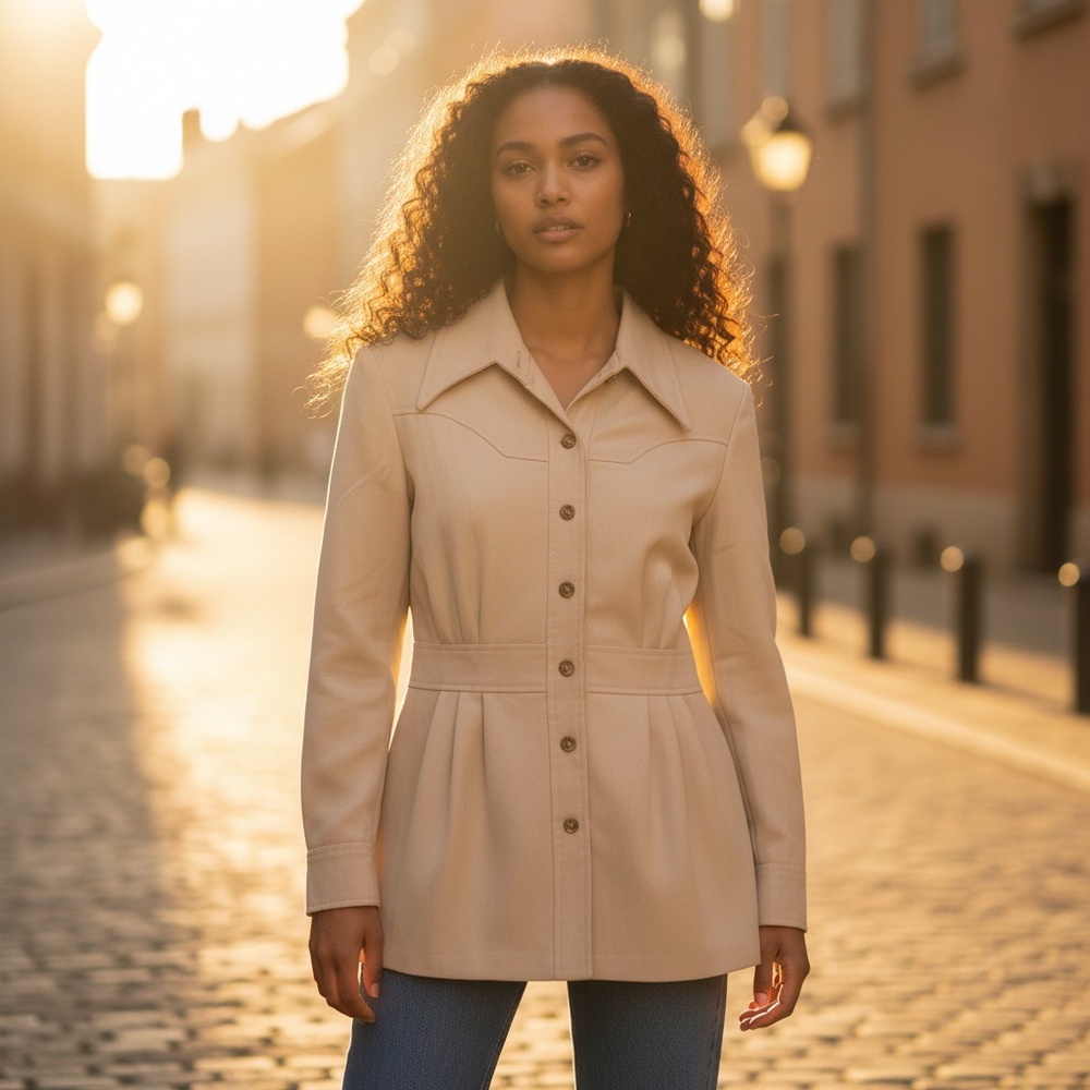 Vintage Bronson of California Pleated Jacket - Tan Size 9/10